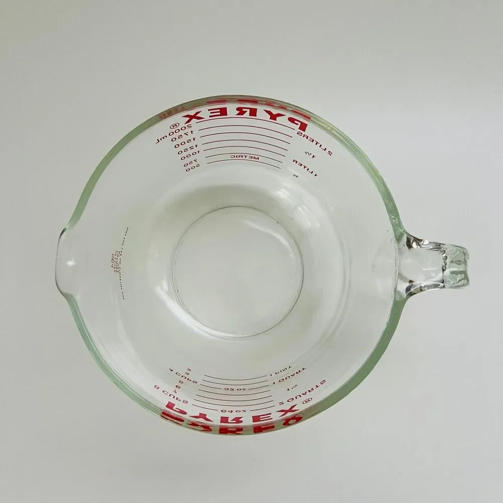 PYREX (All Caps) 8 Cup / 2 Qt / 64 oz / 2 L Glass Measuring Cup with Handle
